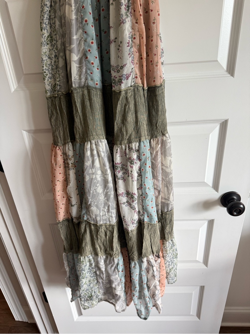Young Threads NWT Boho Patchwork Tiered Maxi Dress - Picture 8 of 11
